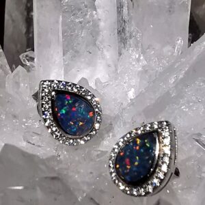 Opale doublet boucles